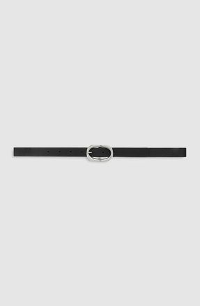 Anine Bing Small Signature Link Belt in Black Pebbled at Nordstrom, Size Medium