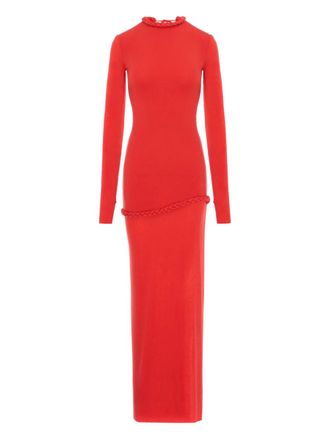 Manur&iacute; Nora braided-detail maxi dress - Red