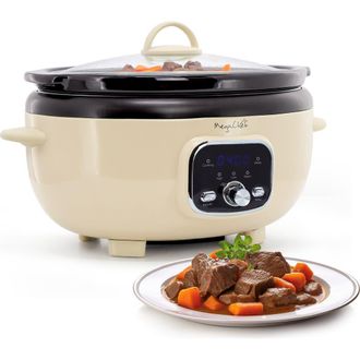 MegaChef 3.7 Quart Oval Electric Digital Slow Cooker in White at Nordstrom