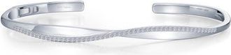 Lafonn Pavé Simulated Diamond Twisted Bangle Bracelet in White/Silver at Nordstrom, Size 7.25