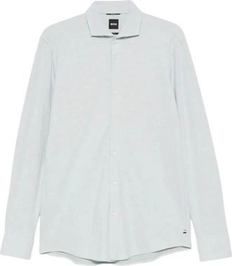HUGO BOSS Hank Shirt - Heren - Zakelijke Overhemden - Blauw - M - Katoen - Overhemden