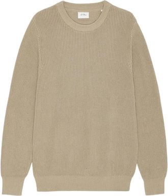 Les Deux Globe Ronde Hals Trui - Heren - Ronde hals truien - Beige - L - Wol - Truien & Vesten