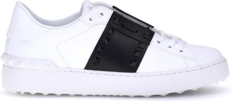 Valentino Garavani Womens Sneakers Open Rockstud White-Black White-Black-White Trainers White/black/white
