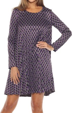 Joseph Ribkoff Geometric Knit Shift Dress In Black/multi