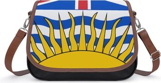 Generic Flag of British Columbias Small Womens Crossbody Bags Shoulder Handbag with Adjustable Strap for Travel