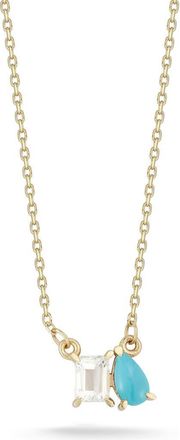 Ember Fine Jewelry 14K Gold White Topaz & Rhodolite Pendant Necklace at Nordstrom Rack, Size 17