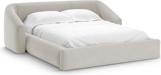Cosmopolitan Design Cama con cabecero y ba&uacute;l 200x160cm terciopelo beige oscuro