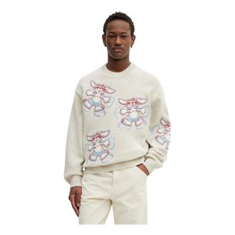 Kenzo Truien & Vesten, Heren, Beige, S, Wol, Winter Holidays Geborduurd Vest