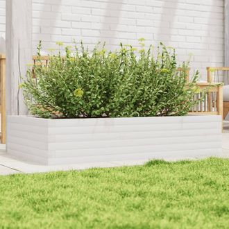 vidaXL Vidaxl - Jardinera De Madera Maciza De Pino Blanco 110x60x23 Cm