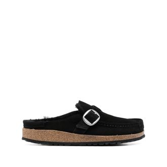 Birkenstock Schoenen, Dames, Zwart, 41 EU, Zwarte Shearling Pantoffels voor Vrouwen