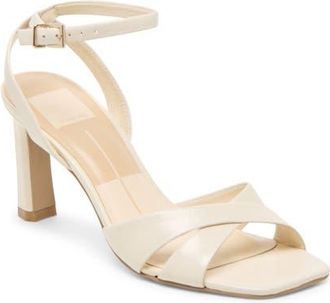Dolce Vita Gwin Ankle Strap Sandal in Off White Crinkle Patent at Nordstrom, Size 7.5