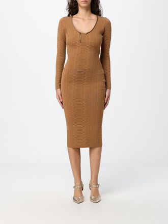 Elisabetta Franchi Abito midi a tubino in jersey con maniche lunghe e vestibilit&agrave; slim