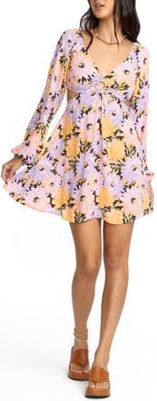 Billabong Last Call Cutout Long Sleeve Minidress in Black Sands at Nordstrom Rack, Size Medium