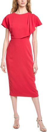 Badgley Mischka Side Drape Cape Cocktail Dress