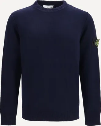 Stone Island Maglione girocollo con patch logo sul braccio Man XL