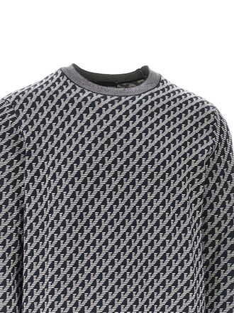 Emporio Armani Geometric Wool Sweater - Blue