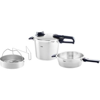 FISSLER Vitavit Premium Pressure Cooker and Skillet Set with Steamer Insert and Tripod in Stainless Steel at Nordstrom, Size Medium
