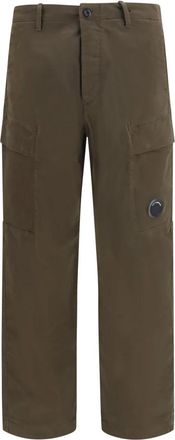 C.P. Company Pantaloni Cargo in Raso di Cotone Elasticizzato - - Trousers - Uomo - Verde - 2XL