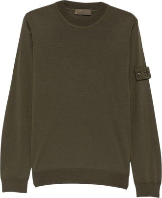 Stone Island Crew Neck Virgin Wool Sweatshirt