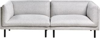 Beliani Beliani - 3 Seater Sofa Upholstered Fabric Metal Legs Living Room Furniture Light Grey Vorgod
