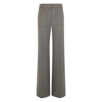 Victoria Beckham Wide Broeken - Dames - Wijde Broeken - Groen - S - Broeken