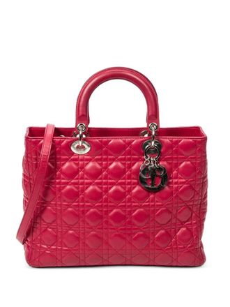 Dior large Lady Dior tote bag - women - Calf Leather - One Size - Pink
