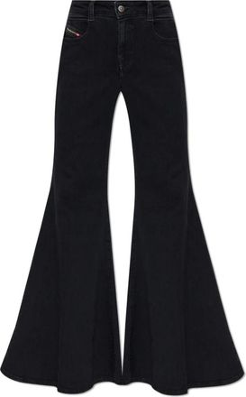 Diesel 1970 D-Bleess Jeans - Dames - Flared Jeans - Zwart - W30 - Leer - Jeans