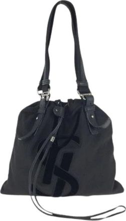 Saint Laurent Pre-owned Rive Gauche Kahala Canvas Leather Bolso 2way - Pre-owned - Mujer - Negro - ONE SIZE