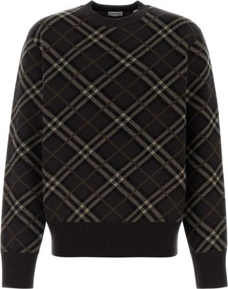 Burberry Brown Check Wool Sweater