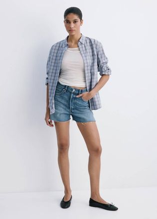 Mango Short denim orlo sfilacciato blu medio - Donna - 36 - MANGO
