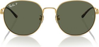 Ray-Ban 57mm Polarized Round Phantos Sunglasses in Gold Flash at Nordstrom