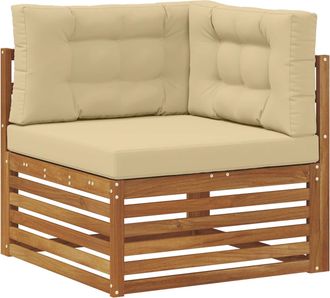 vidaXL Sof&aacute; Esquinero De Exterior Madera De Acacia S&oacute;lida Vidaxl
