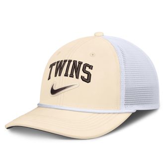 Nike Minnesota Twins Rise Nike Mens Dri-FIT MLB Trucker Adjustable Hat in White | NB640HNATIS-USE
