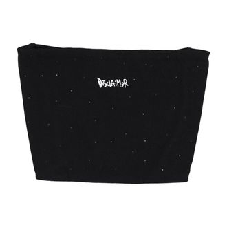 Disclaimer Sleeveless Tops, female, Black, S, Black Strapless Rhinestone Logo Top