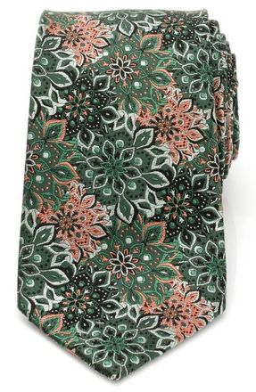 Cufflinks Inc. Kaleidoscope Floral Silk Tie in Green/black at Nordstrom