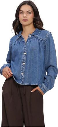 Moss Copenhagen Mschago Rue Shirt - Dames - Spijkeroverhemden - Blauw - M - Denim - Overhemden