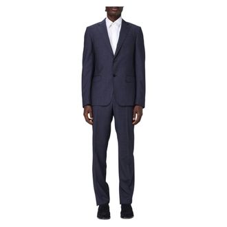 Ermenegildo Zegna Single Breasted Suits, male, Blue, Size: 3XL Pure Wool Suit Dress
