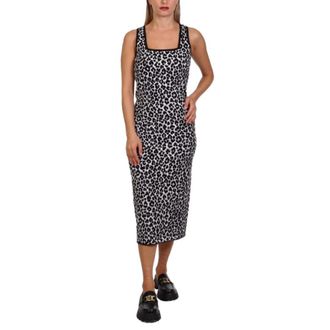 Michael Kors Leopard Jacquard Knit Dress - Dames - Casual kleedjes - Veelkleurig - S - Polyester - Kleedjes
