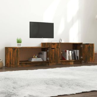 Berkfield Home TV Cabinet Smoked Oak 158.5x36x45 cm Engineered Wood in Brown