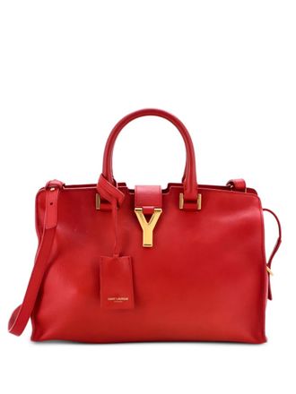 Saint Laurent Classic Y Cabas Leather Small satchel - Rood