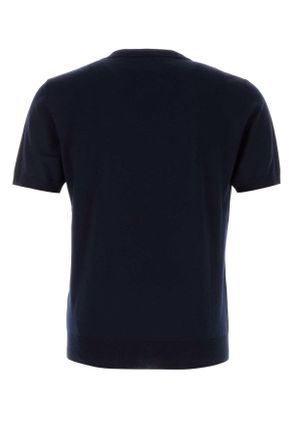 Valentino Garavani Mens Dark Blue Wool Sweater Navy Virgin Maglie