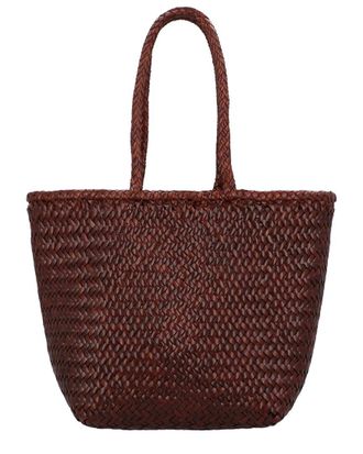 Dragon Diffusion Grace Basket Small Leather Top Handle Bag
