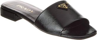 Prada Patent Saffiano Leather Sandal