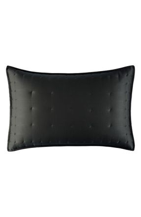 DKNY Hammered Silk & Cotton Blend Sham in Black at Nordstrom, Size Standard