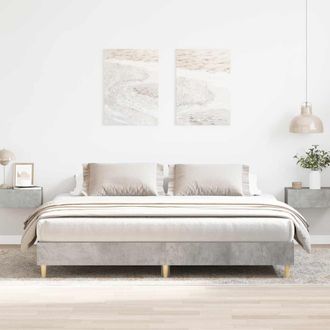 Berkfield Home Bed Frame No Mattress Concrete Grey 200x200 cm Engineered Wood
