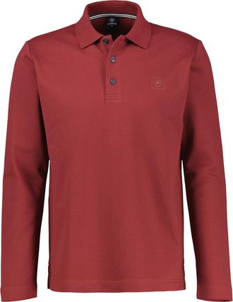 Lerros Langarmshirt LERROS Langarm-Poloshirt, sportiv und modisch, Herren, Gr. S, maple rot, 85% Baumwolle, 13% Polyester, 2% Elasthan, Shirts Langarmshirt