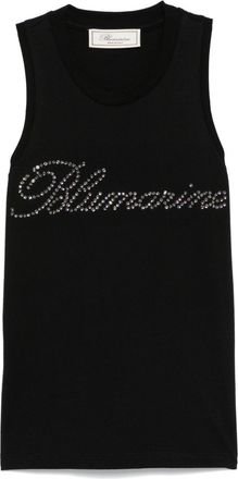 Blumarine Top con strass - Nero