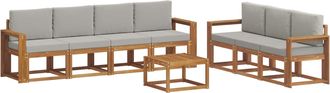 vidaXL Conjunto De Sof&aacute;s De Exterior 8 Uds. Gris Natural Y Claro Vidaxl