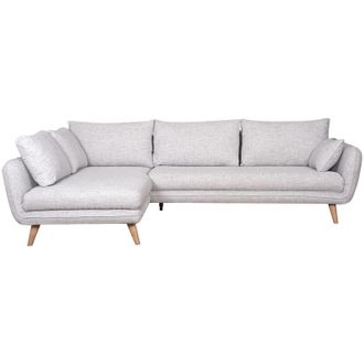 Miliboo Miliboo - Divano ad angolo scandinavo 5 posti grigio chiaro m&eacute;lange creep