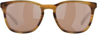 Costa SULLIVAN Copper Silver Mirror Polarized Glass Square Unisex Sunglasses 6S2002 200218 53